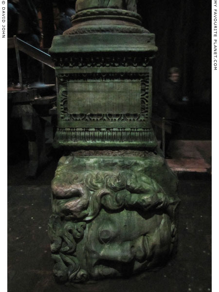 A marble head of the Gorgon Medusa in the Basilica Cistern, Istanbul at My Favourite Planet