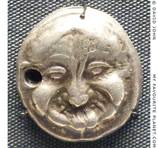 The head of the Gorgon Medusa on a silver stater from Athens, Greece at My Favourite Planet