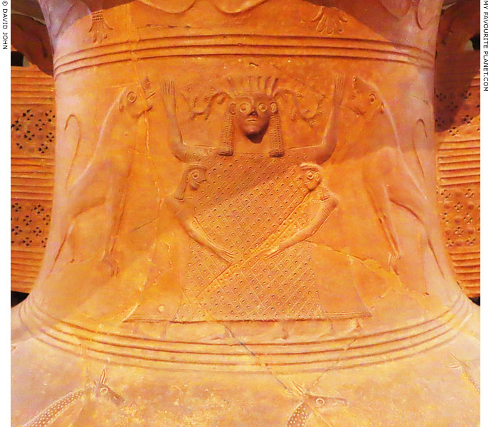 The Mistress of Animals on the neck of a Cycladic relief pithos at My Favourite Planet The Mistress of Animals on the neck of a Cycladic relief pithos at My Favourite Planet