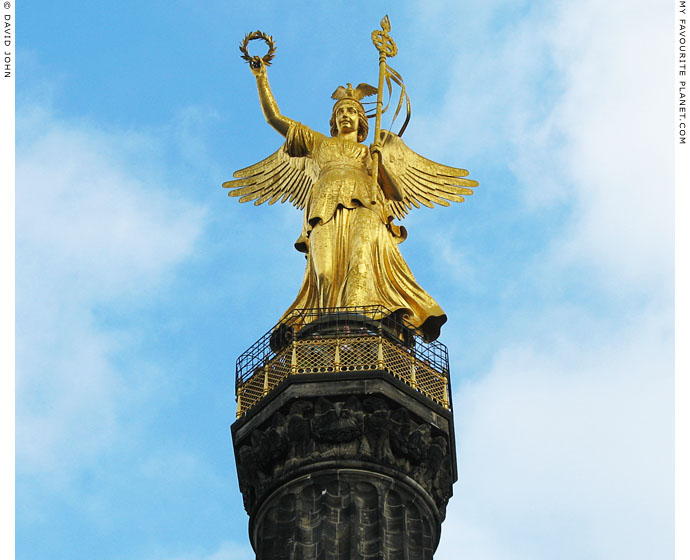 A gilded statue of Victoria on the Siegessäule, Berlin at My Favourite Planet