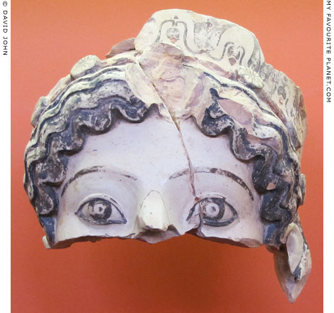 Painted terracotta head of Nike from the temple of Athena Pronaia, Delphi at My Favourite Planet