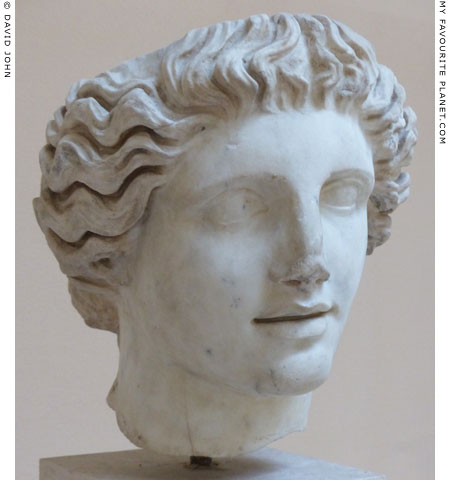 Marble head of a statue of Victoria from Ostia at My Favourite Planet