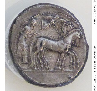 A silver tetradrachm coin of Syracuse 485-465 BC at My Favourite Planet