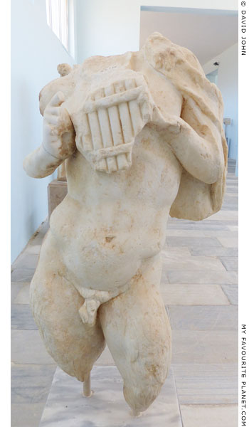 Statue of Pan holding a syrinx, from Delos at My Favourite Planet