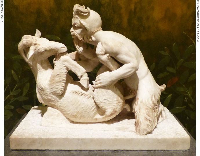 Marble statue group of Pan copulating with a goat at My Favourite Planet