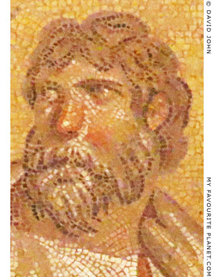 A bust of Thucydides on a floor mosaic at My Favourite Planet